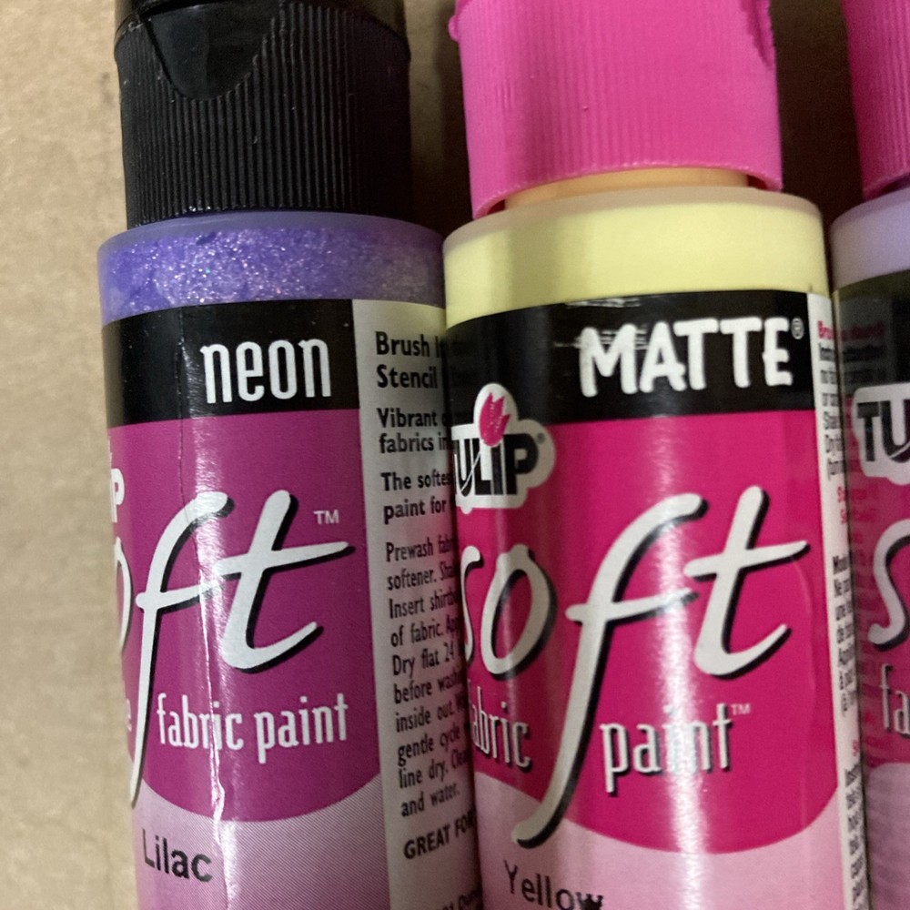 Tulip Fabric Paint Assorted Colors, 6 One-ounce bottles