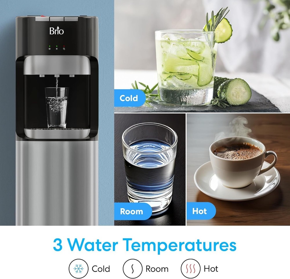 Bottom Loading Water Cooler Dispenser for 5 Gallon Bottles - 3 Temperatures with