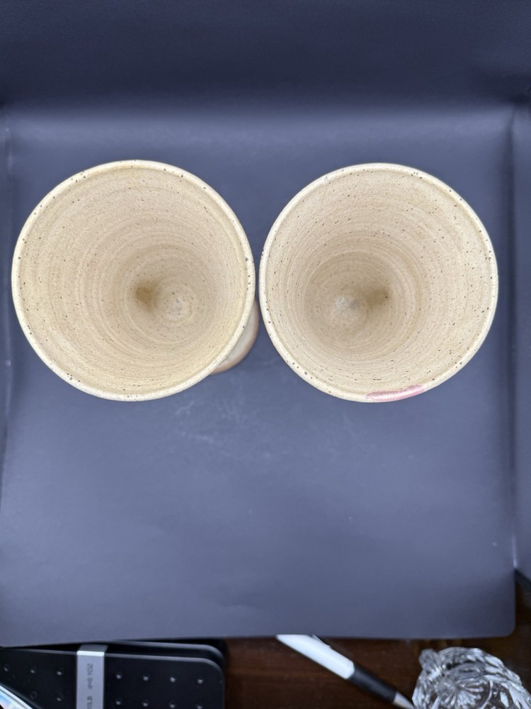 2 Painted Pottery Chalices Signed By Artist