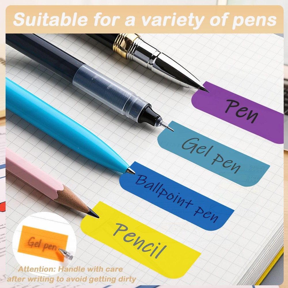 500 Pieces Sticky Index Tabs, Writable & Repositionable Page 500pcs, Vibrant