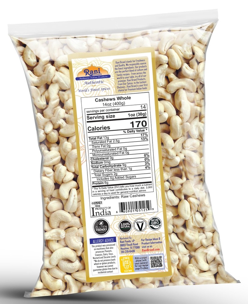 Rani Cashews Whole 14oz (400gm)