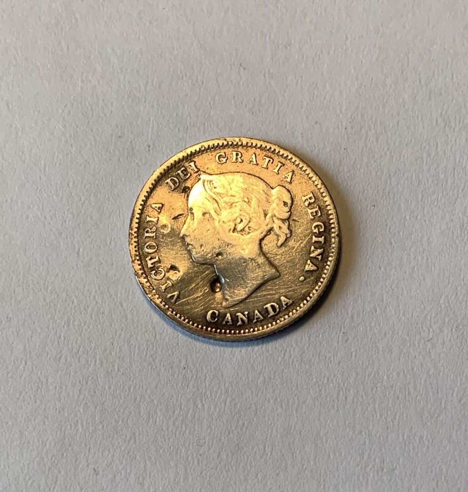 1890h Victoria Canada Silver Five Cents