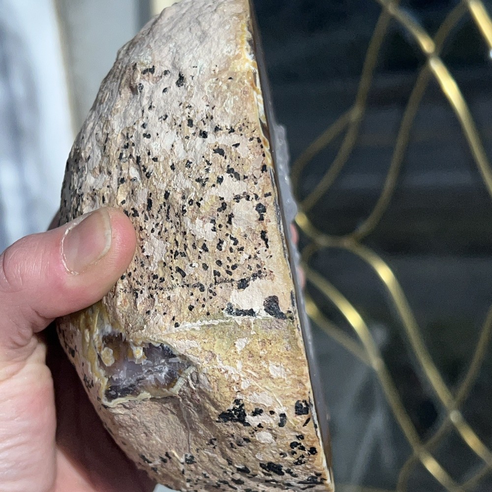 Brazilian Agate Quartz Geode - Half