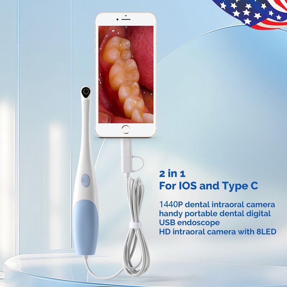 Dental Intraoral Camera LED High Resolution Interface 8 White Cold Light USB
