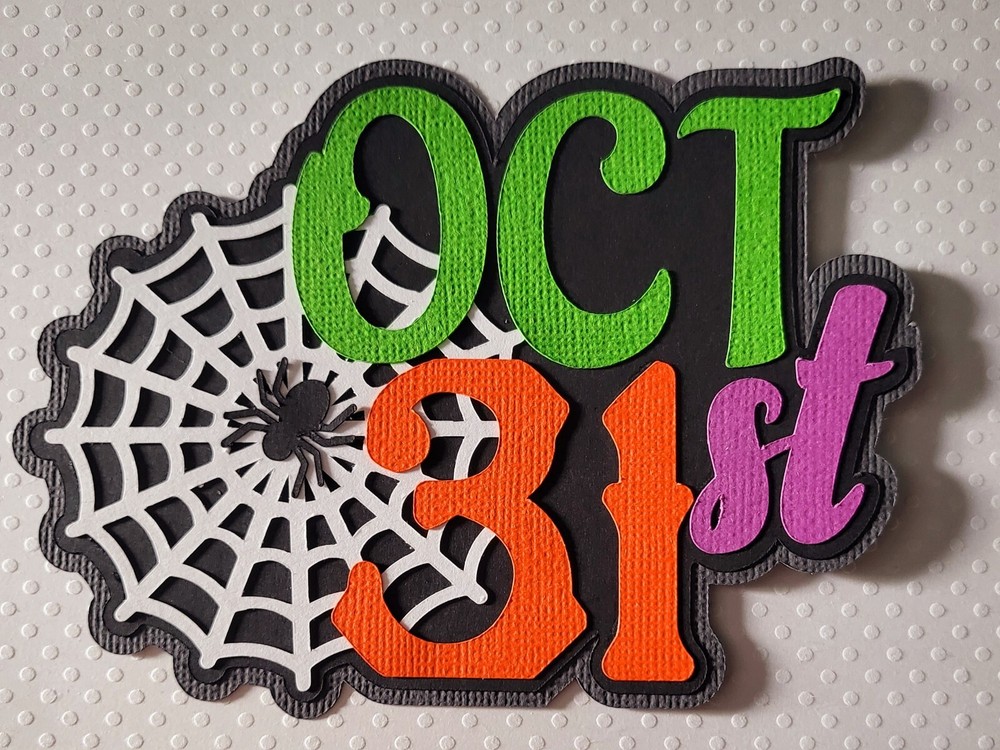 October 31st Title. Scrapbook, Card making Paper Piecing.