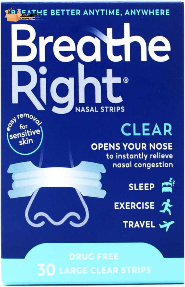 Nasal Strips Clear for Sensitive Skin Large 30 Each