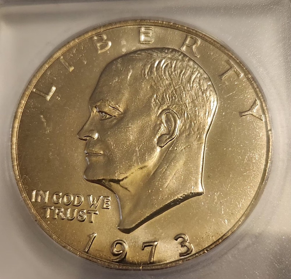 1973 Eisenhower Dollar ICG MS66 AUSTIN HUTTO SIGNED