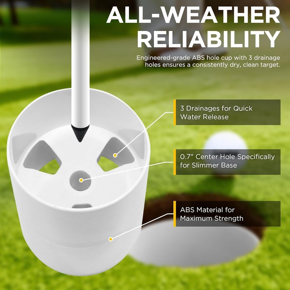 Golf Flagstick 6ft, Portable Five-Section Design for Backyard Practice Puttin...