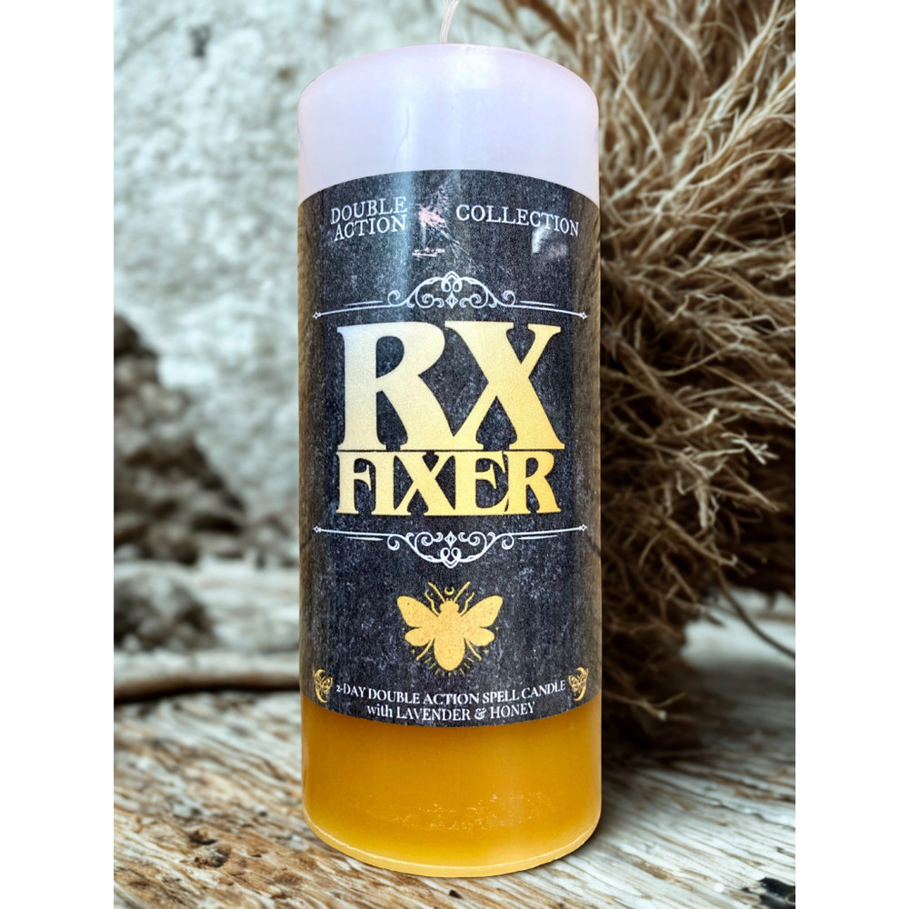 Rx Fixer 2x4 Candle - Double Action - Handmade - Witchcraft, Hoodoo, Wicca