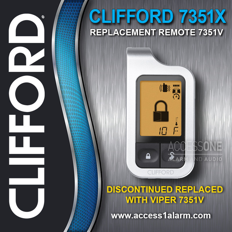Clifford 7351X 2-Way LCD Replacement Remote Control Transmitter By Viper 7351V