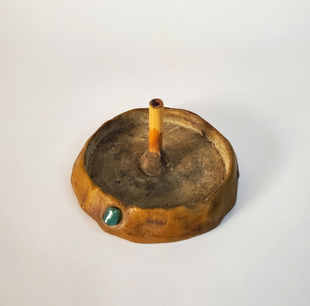 Handmade Monkey on Bamboo Incense Burner