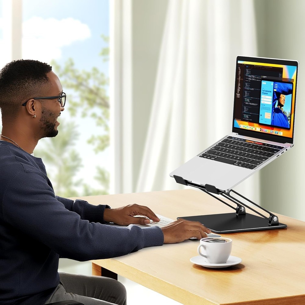 LS10 Aluminum Laptop Stand, Ergonomic Adjustable Notebook Tablet Stand, Compu...