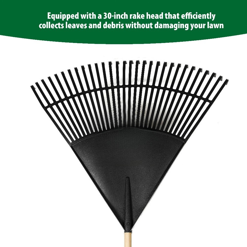 30-inch Wood and Poly Leaf Rake
