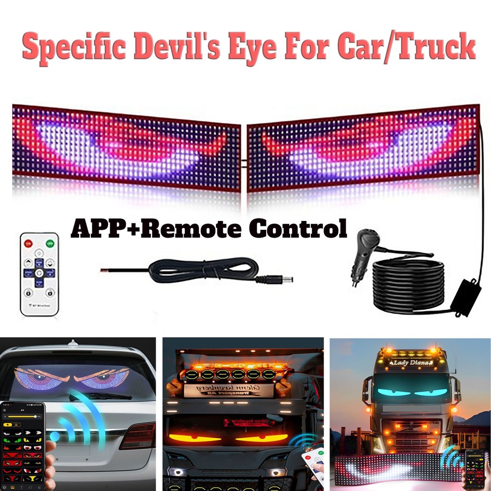 Truck-Specific Devil's Eye LED-Screen Car Eye Light Truck Dynamic APP-DIY CTRL