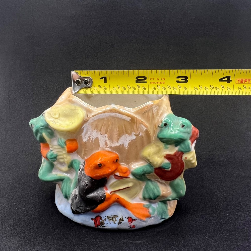 Vintage Whimsical Frogs Playing Musical Instruments Planter