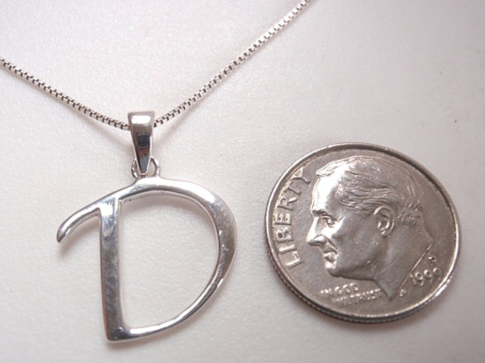The letter "D" Pendant 925 Sterling Silver d Initial