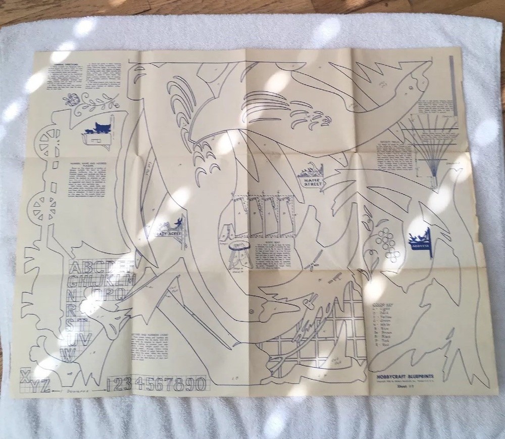 1956 Hobbycraft Blueprints Sheet 1 2 3 4 Scroll Saw 4 Sheets