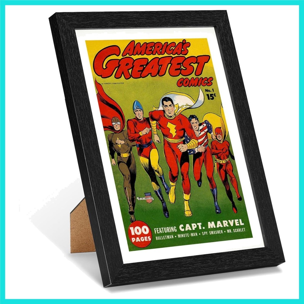 Comic Book Frame,  Wood Display Case for 6 11/16" × 10 3/16" Comic, Wall Moun...