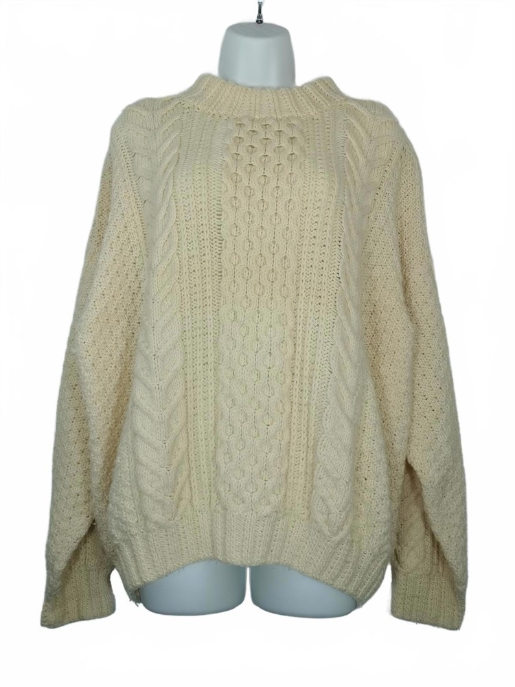Handknitted Cream Cable Knit Jumper (M/L)