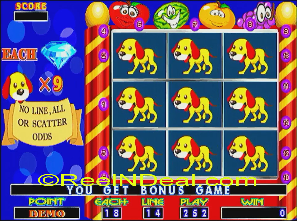 Amcoe Fruit Bonus 3G Cherry Master 25/14 Liner Slot Machine Optional Skill Spin