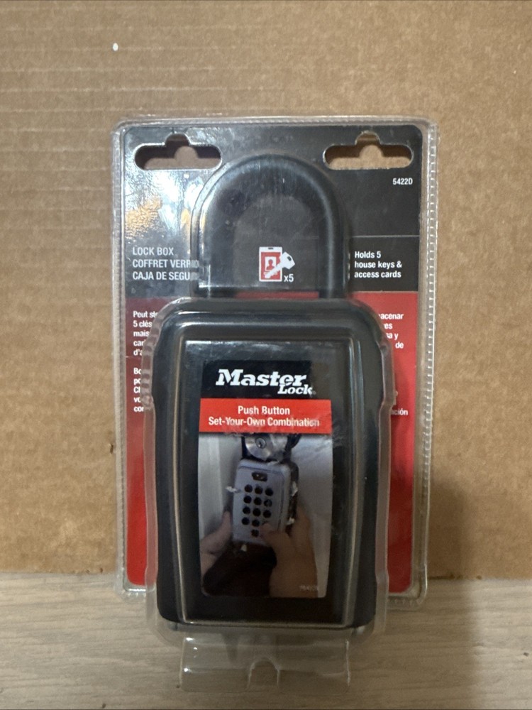 Master Lock Portable Push Button Lock Box: Key & Access Card Storage! #5422D