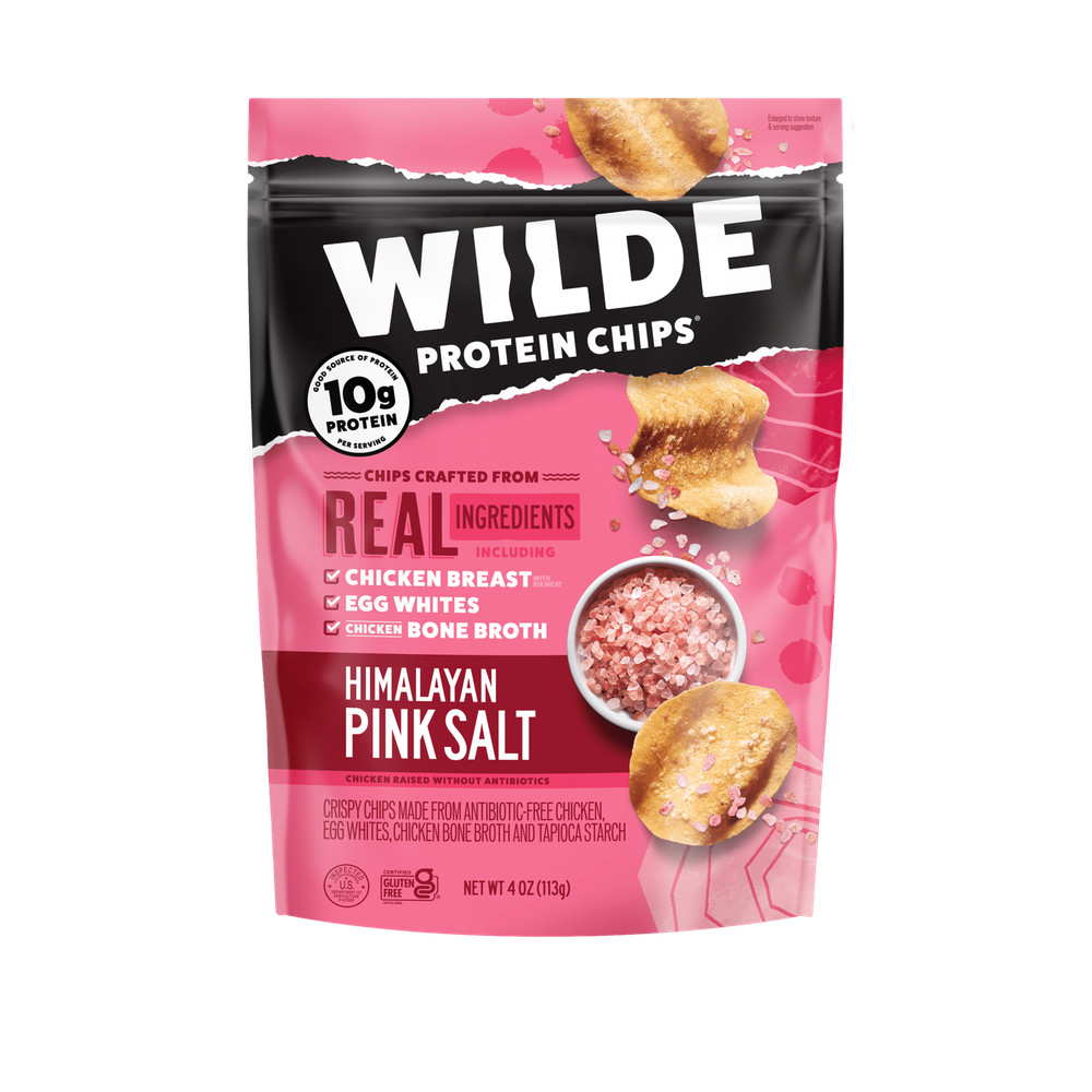 WILDE Protein Chips Himalayan Pink Salt, Thin Crispy High Protein,4.0 Oz