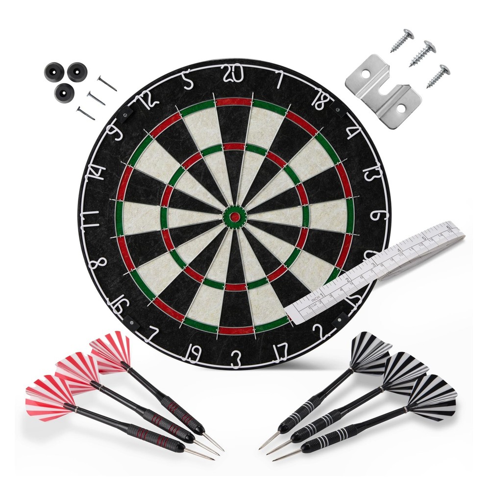 Amazon Basics Regulation Size Steel Tip Dartboard for Adults