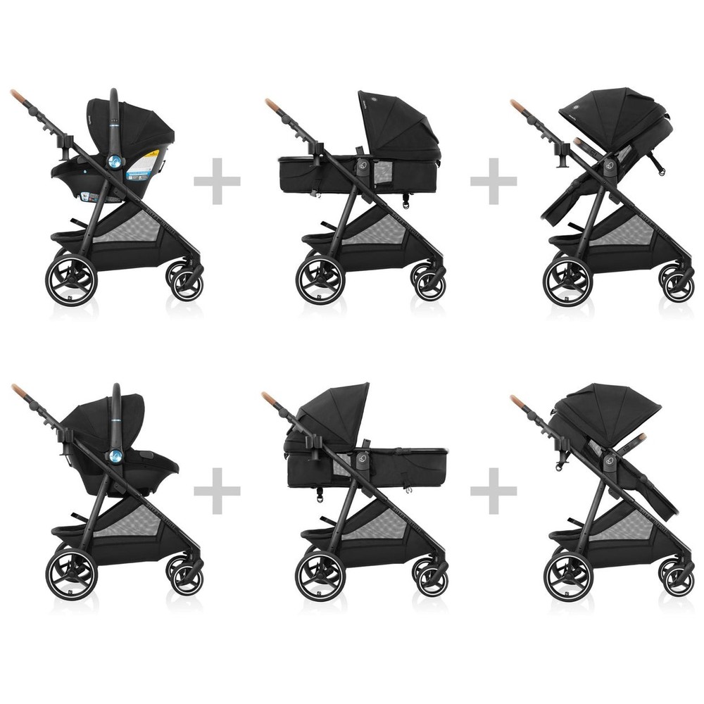 Evenflo Shyft Intuiti Travel System Stroller, Gray Folding, Adjustable Handles