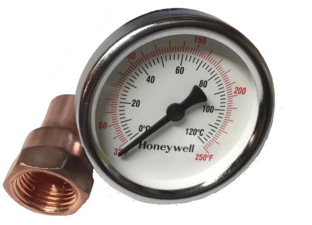 Thermometer & Copper Kit For Moonshine Still Keg Column. 1/2" NPT Thread Kettle