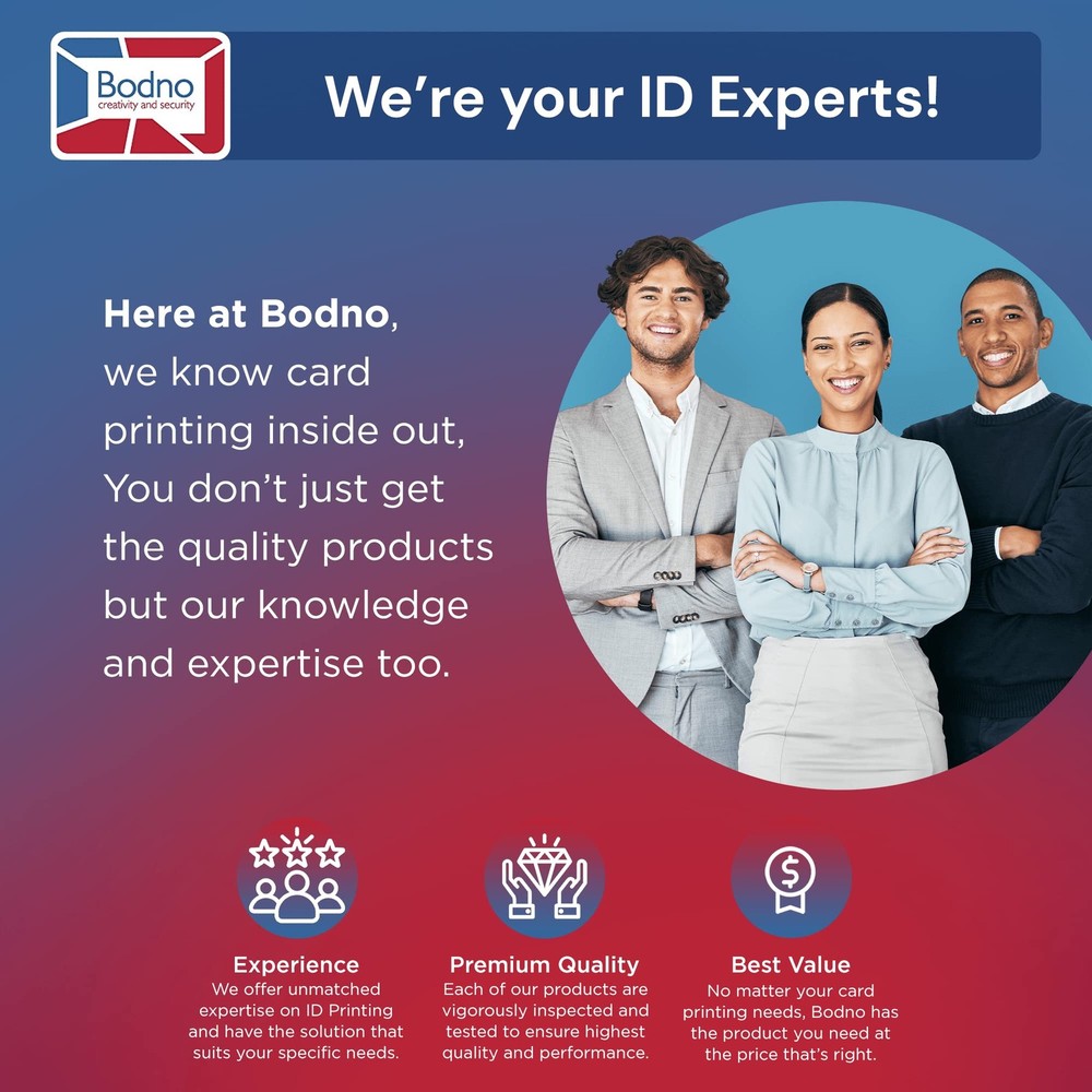 Bodno Evolis Zenius Single Sided ID Card Printer & Complete Supplies Package