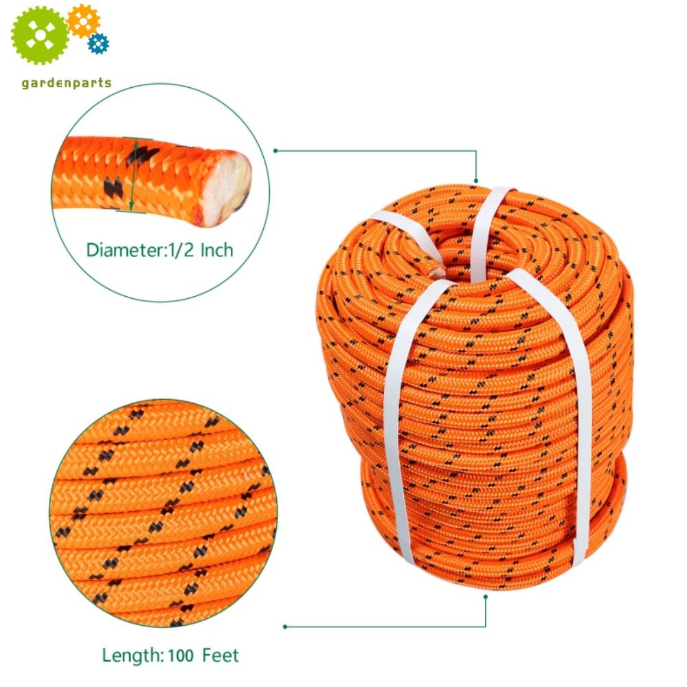 6180Lbs Breaking Strength 1/2" × 100' Bull Rope Double Braid Polyester Rope US