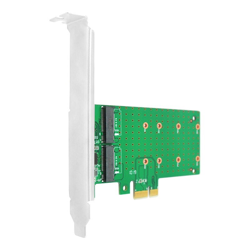 Dual PCIe x1 to M.2 SATA Controller Card