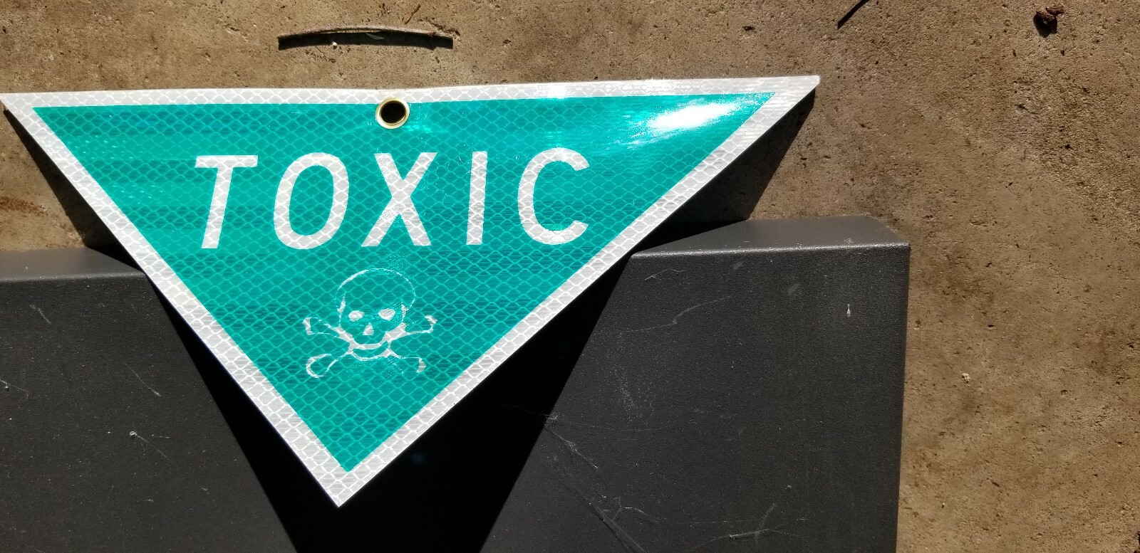 Military Reflective Vinyl Sign / Placard, "TOXIC" (Great For Kids Room) 2 Pack