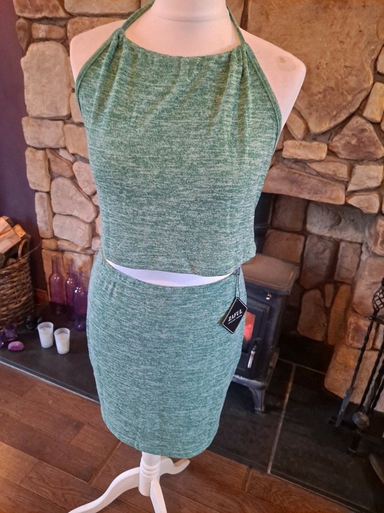 Zaful Forever Young Green 2 Piece Set Size 14 BNWT
