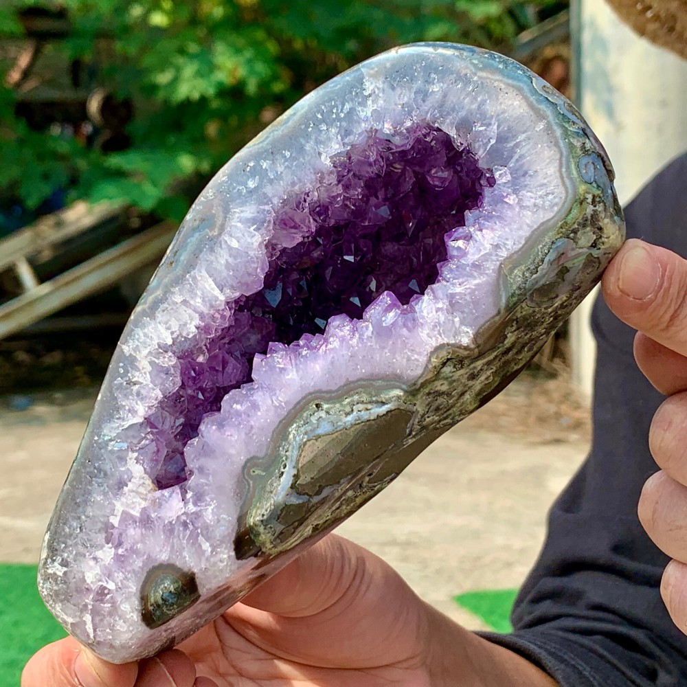 1.58LB Natural Amethyst geode quartz clustercrystal specimen Healing
