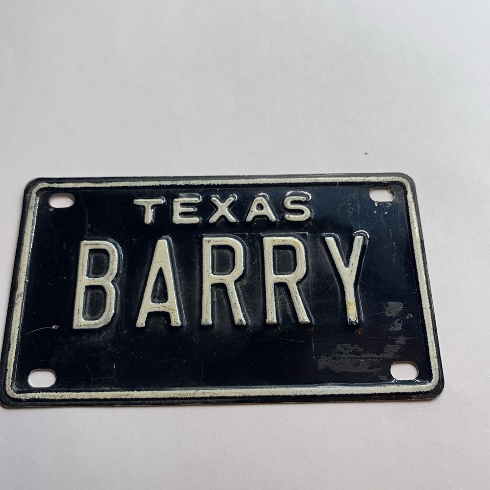 Vtg Bicycle License Plate Barry