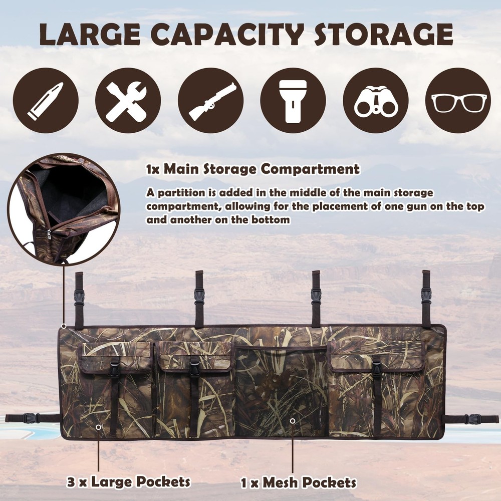 Double Rack for UTV, Quick Release Double UTV Bag Rack, UTV Holder for Huntin...