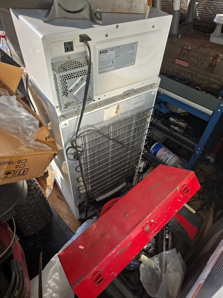 Mini Fridge with Separate Freezer and Attaching Microwave White