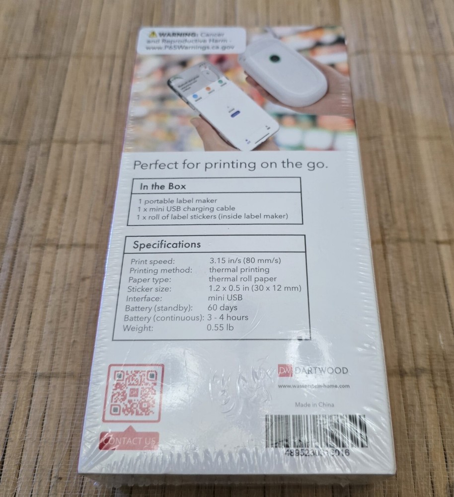 Dartwood Label Maker - Mini USB Portable Label Printer Machine