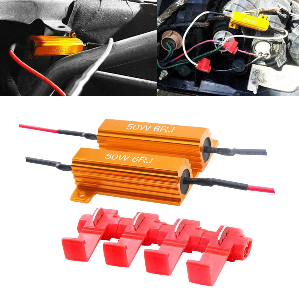 Dos resistencias de carga de 50W 6ohmKit Stop Flicker Error Code y CANBUS Fix 2x