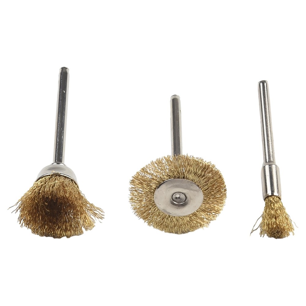 3PCS Rotary Drill Wire Wheel Cup Brush Drill Set Rust Paint Remover Tool 3 Type
