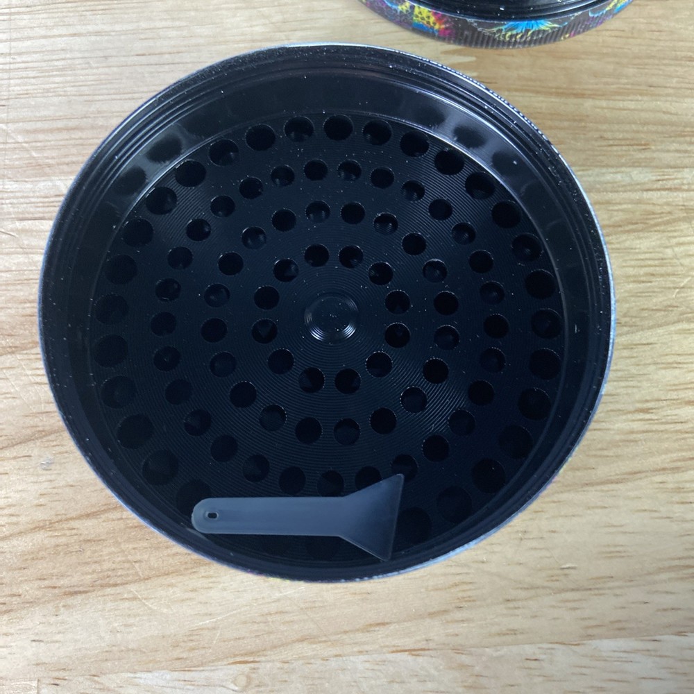 3” Boho Spice Grinder, Cool Black Lucky Tree Pattern, Sun, Moon, Psychedelic