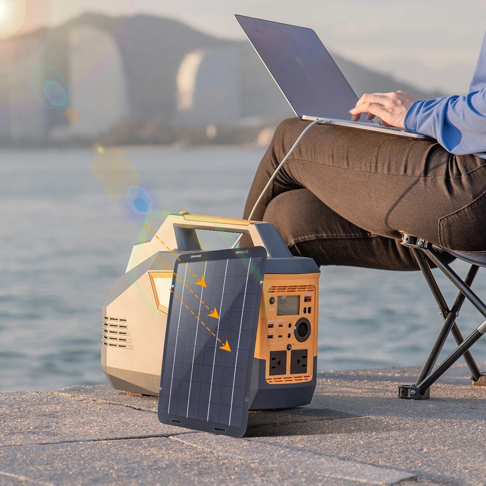 60W Portable Solar Panel 18V Polycrystalline Silicon USB Solar Charging Panel