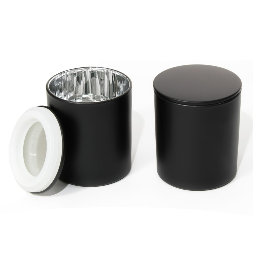 12 PCS Bulk Empty Candle Jars Electroplated Interior Metal Lids Silver Inner