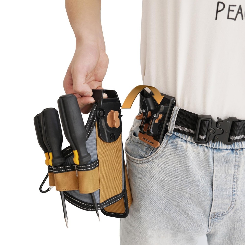 7Pocket Technician Pouch Small Tool Belt Clip Larger Pockets Loop Holder