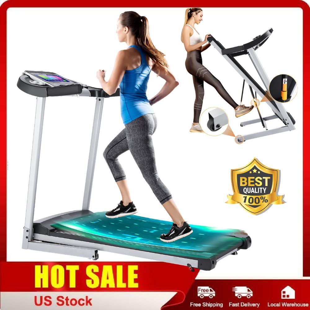3.25HP Folding Treadmill 10in HD Touchscreen Walking Jogging Running Machine New