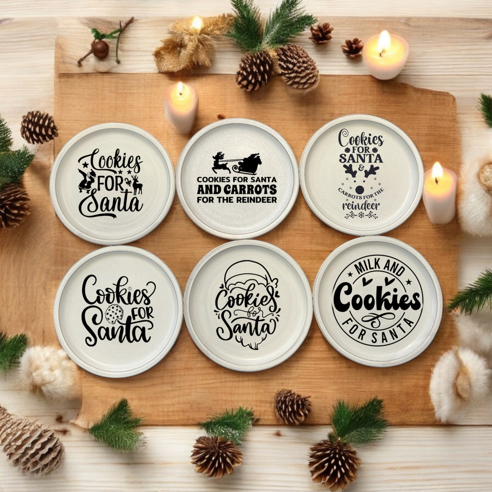 Engraved 6.5" Cookies For Santa Plates with Name