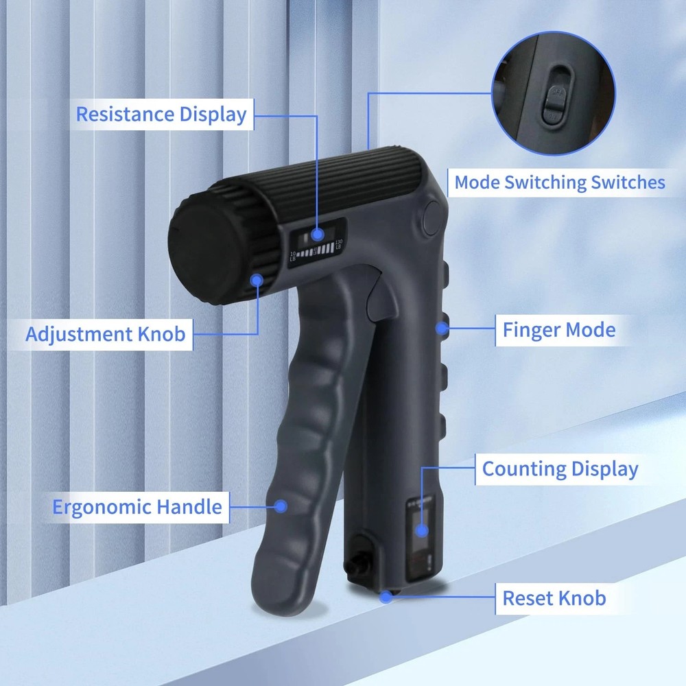 Grip Strength Trainer with Finger Exerciser, Adjustable Resistance Hand Gripp...