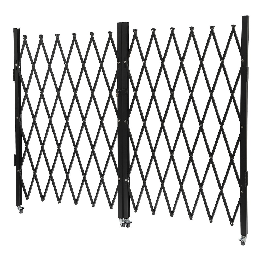 Double Folding Security Gate Rolling Door Gate 5.25' H x 9.84' Scissor Gate