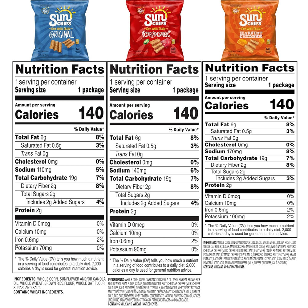 Sunchips Multigrain Chips Variety Pack, 40 Count